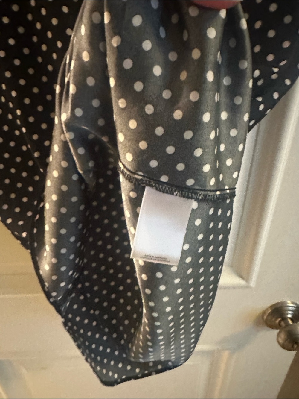 Express Black Polka Dot Zip-Front Top - Picture 10 of 16